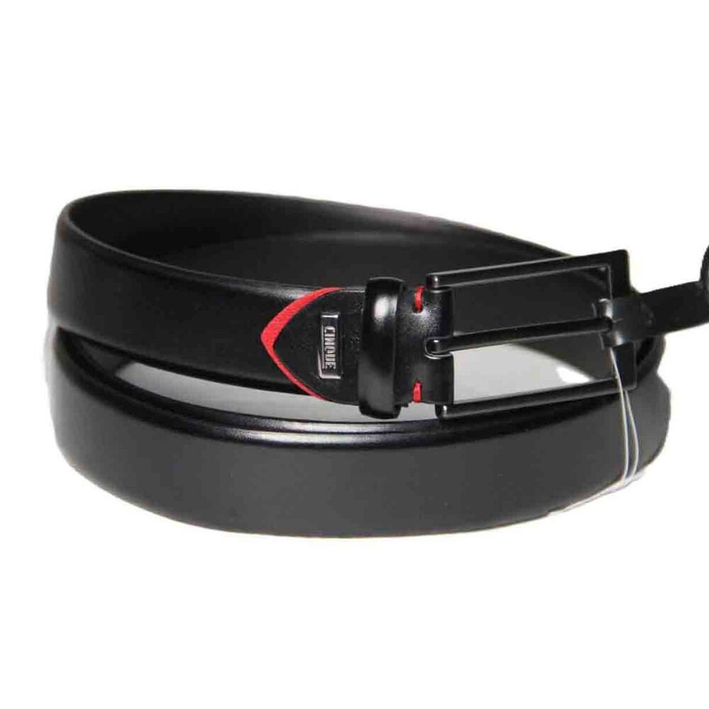 Cinque Germany Italian Leather Dress Belt Black Red Men's Size 44
